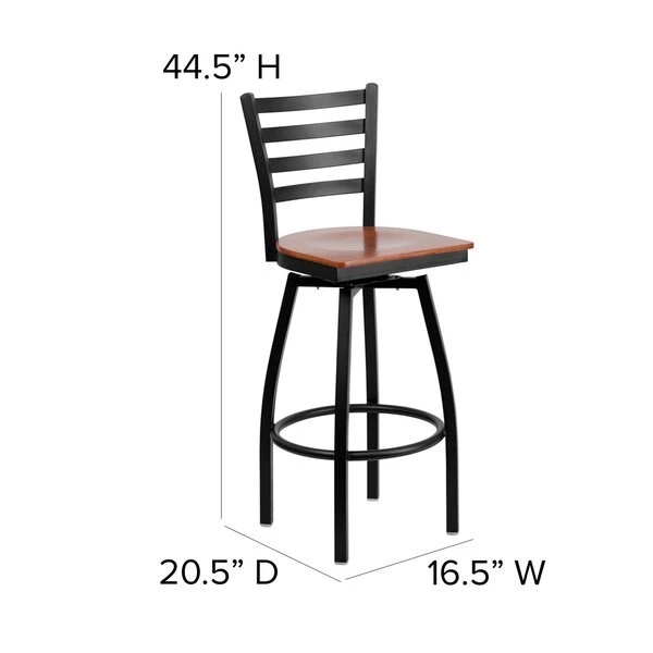 Flash Furniture Restaurant Stool, Ladder Back, Chy Seat, Frame Material: Metal 9 Flash Furniture Restaurant Stool, Ladder Back, Chy Seat, Frame Material: Metal - Image 7