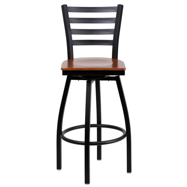 Flash Furniture Restaurant Stool, Ladder Back, Chy Seat, Frame Material: Metal 8 Flash Furniture Restaurant Stool, Ladder Back, Chy Seat, Frame Material: Metal - Image 6
