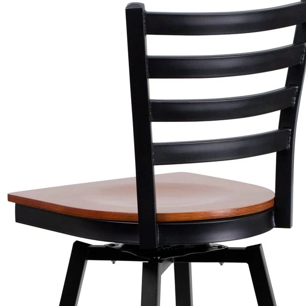 Flash Furniture Restaurant Stool, Ladder Back, Chy Seat, Frame Material: Metal 6 Flash Furniture Restaurant Stool, Ladder Back, Chy Seat, Frame Material: Metal - Image 4