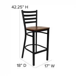 Flash Furniture Restaurant Stool, Ladder Back, Chy Seat -Kitchen & Dining Furniture Sales Store Grainger XUxxDG697BLADxxBARxxCHYWxxGGxxDIMSxx8ae65e
