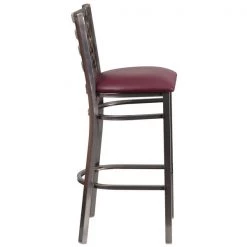 Flash Furniture Barstool, Ladder Back, Clr w/Burgundy Sea -Kitchen & Dining Furniture Sales Store Grainger XUxxDG697BLADxxCLRxxBARxxBURVxxGGxxinset1xx2bb1cc