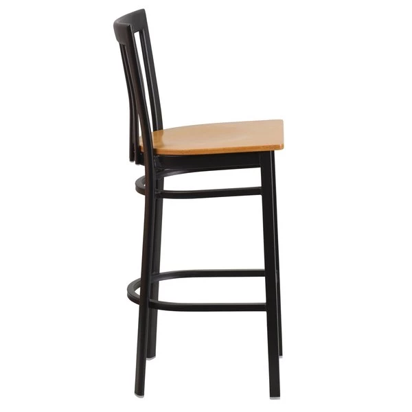 Flash Furniture Restaurant Stool, School Back, Nat Seat 6 Flash Furniture Restaurant Stool, School Back, Nat Seat - Image 4