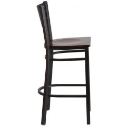 Flash Furniture Restaurant Stool, Grid Back, Walnut Seat -Kitchen & Dining Furniture Sales Store Grainger XUxxDGxx60116xxGRDxxBARxxWALWxxGGxxinset1xx7773f6
