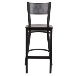 Flash Furniture Restaurant Stool, Grid Back, Walnut Seat -Kitchen & Dining Furniture Sales Store Grainger XUxxDGxx60116xxGRDxxBARxxWALWxxGGxxinset3xx8ea1d8