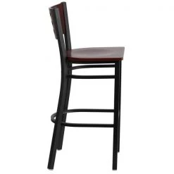 Flash Furniture Restaurant Stool, Cutout Back, Mah Seat -Kitchen & Dining Furniture Sales Store Grainger XUxxDGxx60118xxMAHxxBARxxMTLxxGGxxinset1xx02b163