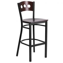 Flash Furniture Stool, 3 Circle, Blk/Wal, Walnut Wood Seat 13 Flash Furniture Stool, 3 Circle, Blk/Wal, Walnut Wood Seat -Kitchen & Dining Furniture Sales Store Grainger XUxxDGxx60516xxWALxxBARxxMTLxxGGxx373321