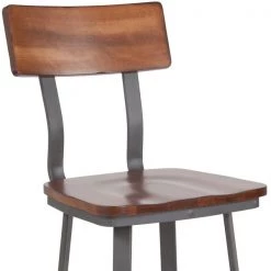Flash Furniture Flint Walnut/Gray Metal Barstool -Kitchen & Dining Furniture Sales Store Grainger XUxxDGxx60582BxxGGxxinset5xxa51726