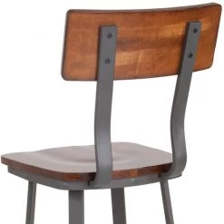 Flash Furniture Flint Walnut/Gray Metal Barstool -Kitchen & Dining Furniture Sales Store Grainger XUxxDGxx60582BxxGGxxinset6xxd10f52