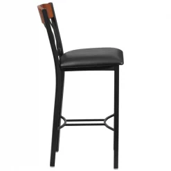 Flash Furniture Vertical Stool, Black/Cherry, Black Seat -Kitchen & Dining Furniture Sales Store Grainger XUxxDGxx60618BxxCHYxxBLKVxxGGxxinset1xxed0bd1