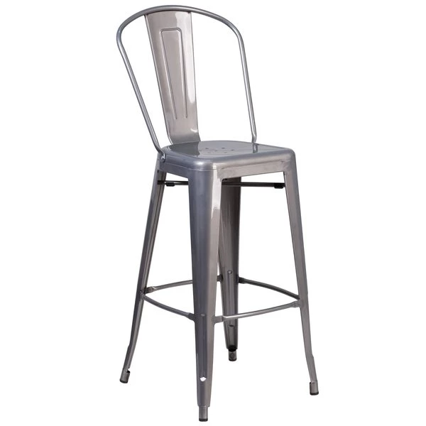 Flash Furniture Metal Indoor Stool, Backless, Clear, 30" 10 Flash Furniture Metal Indoor Stool, Backless, Clear, 30" - Image 8