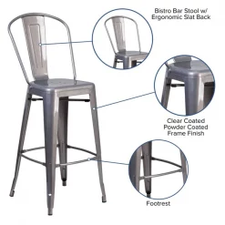 Flash Furniture Metal Indoor Stool, Backless, Clear, 30" 15 Flash Furniture Metal Indoor Stool, Backless, Clear, 30" -Kitchen & Dining Furniture Sales Store Grainger XUxxDGxxTP001Bxx30xxGGxxinset4xx2b8095
