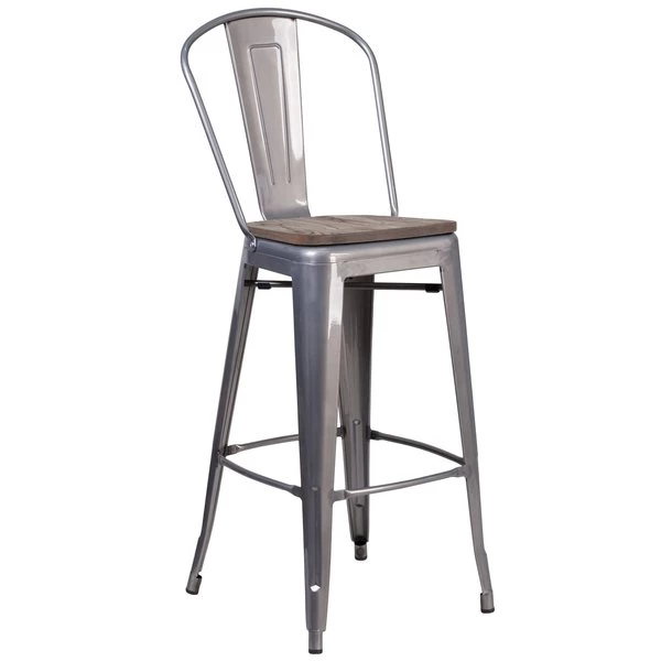 Flash Furniture Metal Counter Stool, Clear, 30" 4 Flash Furniture Metal Counter Stool, Clear, 30" - Image 2