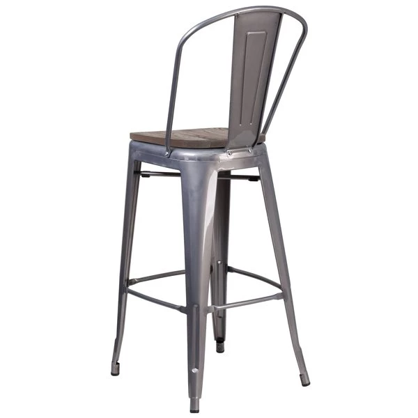 Flash Furniture Metal Counter Stool, Clear, 30" 5 Flash Furniture Metal Counter Stool, Clear, 30" - Image 3