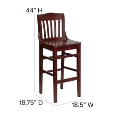 Flash Furniture Barstool, Mahogany Wood -Kitchen & Dining Furniture Sales Store Grainger XUxxDGxxW0006BARxxMAHxxGGxxDIMSxx286215