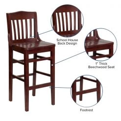 Flash Furniture Barstool, Mahogany Wood -Kitchen & Dining Furniture Sales Store Grainger XUxxDGxxW0006BARxxMAHxxGGxxinset4xx6bc4d2