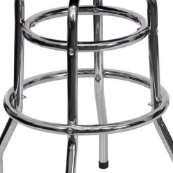 Flash Furniture Double Ring Chrome Stool, Red Seat -Kitchen & Dining Furniture Sales Store Grainger XUxxDxx100xxREDxxGGxxinset2xx5cb188