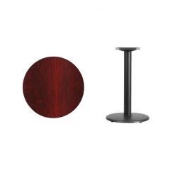 Flash Furniture Round Mahogany Laminate Table w/Rnd Base, 24", 24" W, 24" L, 31.125" H, Laminate Top, Wood Grain -Kitchen & Dining Furniture Sales Store Grainger XUxxRDxx24xxMAHTBxxTR18xxGGxxinset1xx26596d