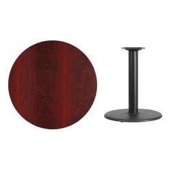 Flash Furniture Round Mahogany Laminate Table w/Rnd Base, 36", 36" W, 36" L, 31.125" H, Laminate Top, Wood Grain -Kitchen & Dining Furniture Sales Store Grainger XUxxRDxx36xxMAHTBxxTR24xxGGxxinset1xx61c12a
