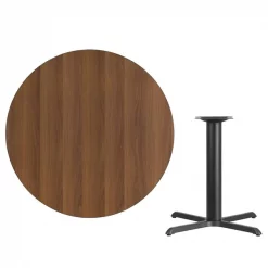 Flash Furniture Round Walnut Table Top, Round w/X-Base, 42", 42" W, 42" L, 31.125" H, Laminate Top, Wood Grain -Kitchen & Dining Furniture Sales Store Grainger XUxxRDxx42xxWALTBxxT3333xxGGxxinset1xx488290