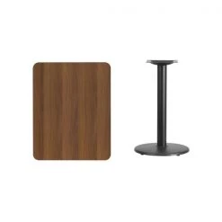 Flash Furniture Rectangle Walnut Table, Rctngl w/Round Base, 24"x30", 24" W, 30" L, 31.125" H, Laminate Top -Kitchen & Dining Furniture Sales Store Grainger XUxxWALTBxx2430xxTR18xxGGxxinset1xxd98ce9