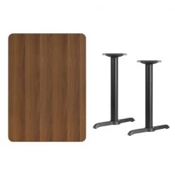 Flash Furniture Rectangle Walnut Table, Rectangle w/T-Base, 30"x42", 30" W, 42" L, 31.125" H, Laminate Top -Kitchen & Dining Furniture Sales Store Grainger XUxxWALTBxx3042xxT0522xxGGxxinset1xxfed779