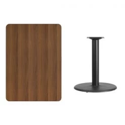 Flash Furniture Rectangle Walnut Table, Rctngl w/Round Base, 30"x42", 30" W, 42" L, 31.125" H, Laminate Top -Kitchen & Dining Furniture Sales Store Grainger XUxxWALTBxx3042xxTR24xxGGxxinset1xx23cf42