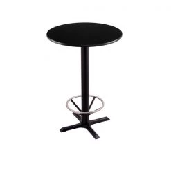 Holland Bar Stool Co. 36" 211 Black Table, 24" dia. Top, Foot Ring