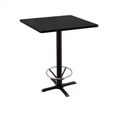 Holland Bar Stool Co. 36" 211 Black Table, 30" x 30" Square Top, Foot Ring