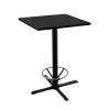Holland Bar Stool Co. 36" 211 Black Table, 30" x 30" Square Top, Foot Ring