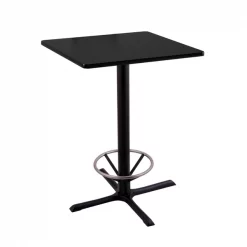 Holland Bar Stool Co. 36" 211 Black Table, 30" x 30" Square Top, Foot Ring
