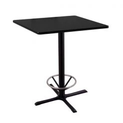 Holland Bar Stool Co. 36" 211 Black Table, 36" x 36" Square Top, Foot Ring