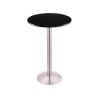 Holland Bar Stool Co. 36" 214 Stainless Table, 24" dia. Top -Kitchen & Dining Furniture Sales Store Holland20Bar20Stool20Co 214 16SS24R Blk 1