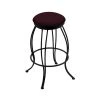 Holland Bar Stool Co. 30" Swivel Bar Stool, Black Wrinkle, Canter Bordeaux Seat -Kitchen & Dining Furniture Sales Store Holland20Bar20Stool20Co 3000BW005