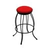 Holland Bar Stool Co. 30" Swivel Bar Stool, Black Wrinkle, Canter Red Seat -Kitchen & Dining Furniture Sales Store Holland20Bar20Stool20Co 3000BW011