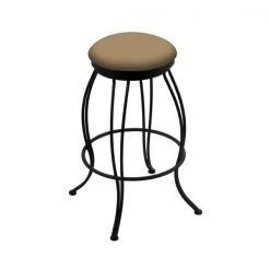 Holland Bar Stool Co. 30" Swivel Bar Stool, Black Wrinkle, Canter Sand Seat