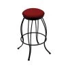 Holland Bar Stool Co. 30" Swivel Bar Stool, Black Wrinkle, Graph Ruby Seat