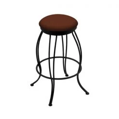 Holland Bar Stool Co. 30" Swivel Bar Stool, Black Wrinkle, Rein Adobe Seat