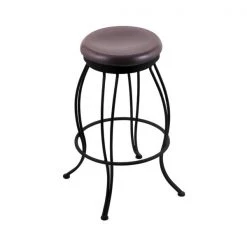 Holland Bar Stool Co. 30" Swivel Bar Stool, Black Wrinkle, Dark Cherry Oak Seat