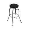 Holland Bar Stool Co. 30" Swivel Bar Stool, Black Wrinkle, Canter Espresso Seat