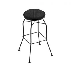 Holland Bar Stool Co. 30" Swivel Bar Stool, Black Wrinkle, Graph Coal Seat