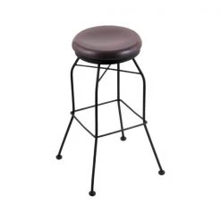 Holland Bar Stool Co. 30" Swivel Bar Stool, Black Wrinkle, Dark Cherry Oak Seat