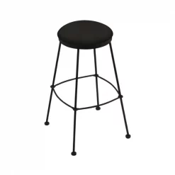 Holland Bar Stool Co. 30" Stationary Bar Stool, Black Wrinkle, Canter Espresso Seat