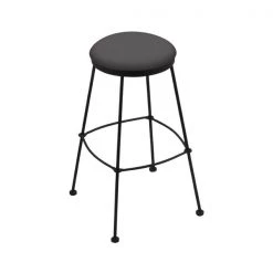 Holland Bar Stool Co. 30" Stationary Bar Stool, Black Wrinkle, Canter Storm Seat