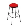Holland Bar Stool Co. 30" Stationary Bar Stool, Black Wrinkle, Canter Red Seat