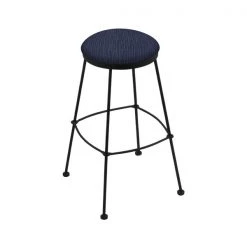 Holland Bar Stool Co. 30" Stationary Bar Stool, Black Wrinkle, Graph Anchor Seat