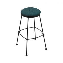 Holland Bar Stool Co. 30" Stationary Bar Stool, Black Wrinkle, Graph Tidal Seat