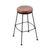 Holland Bar Stool Co. 30" Stationary Bar Stool, Black Wrinkle, Med Oak Seat -Kitchen & Dining Furniture Sales Store Holland20Bar20Stool20Co 3030BWMedOak