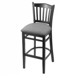 Holland Bar Stool Co. 30" Bar Stool, Black Finish, Canter Grey Seat