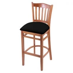 Holland Bar Stool Co. 30" Bar Stool, Medium Finish, Black Vinyl Seat