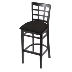 Holland Bar Stool Co. 30" Bar Stool, Black Finish, Canter Espresso Seat